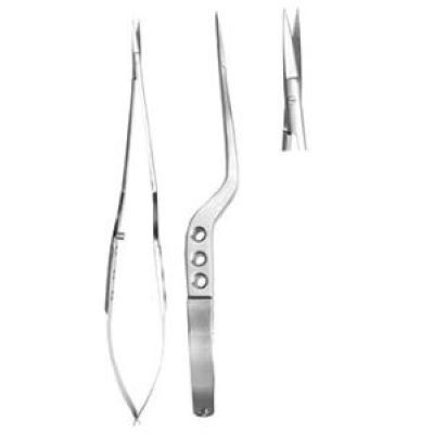 Мікроножиці багнетоподібні Джаннета - Ясаргіл, прямі, гострі 184 мм x 70 мм, 14 мм ріжуча частина Bio Tules Impex BTE-00812